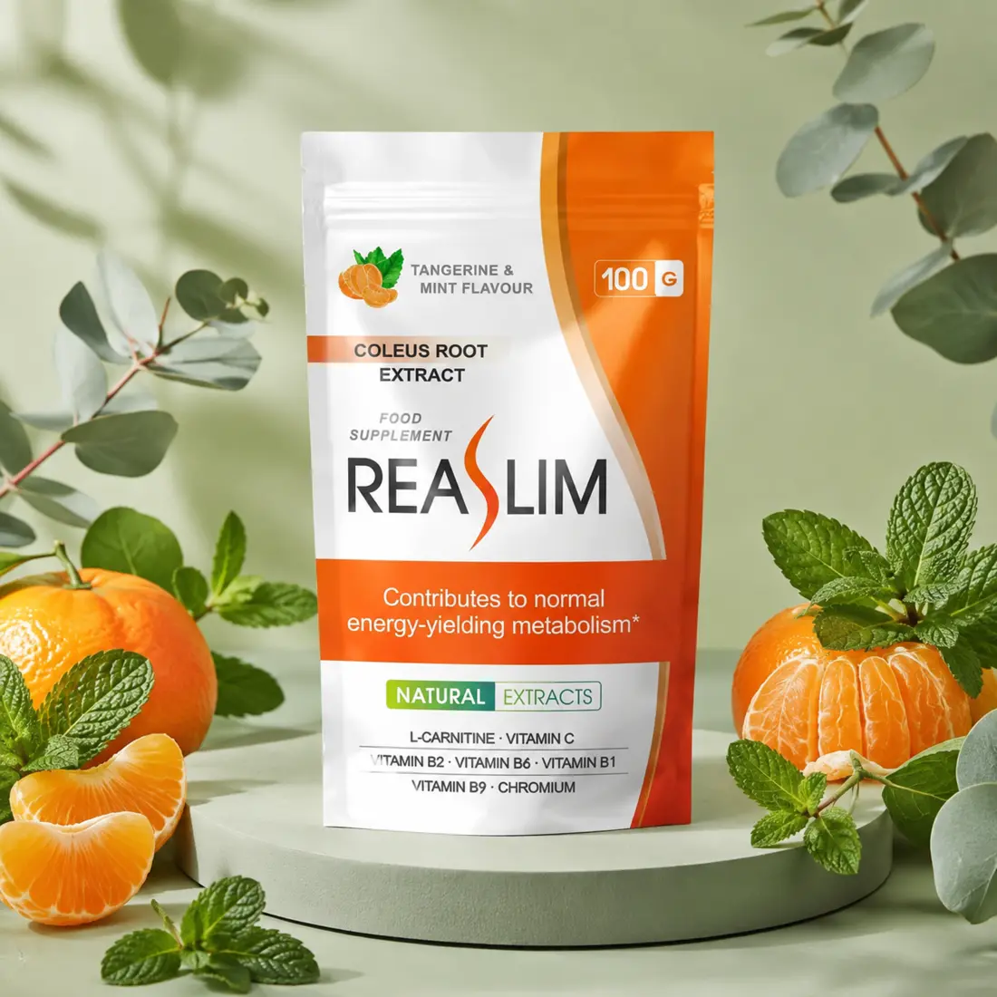 Envase REASLIM con mandarina y menta